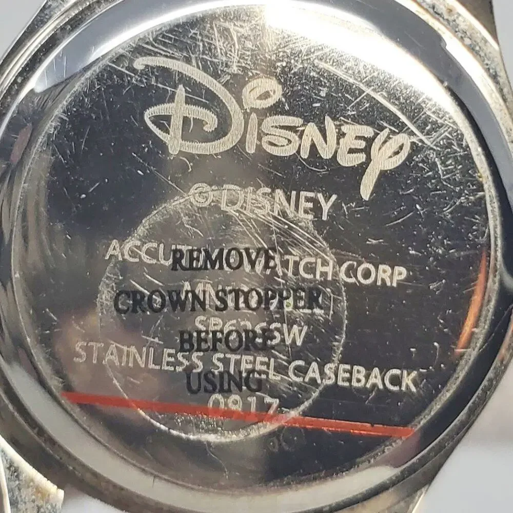 Vintage Disney Minnie Mouse Red Band Silver-toned Watch